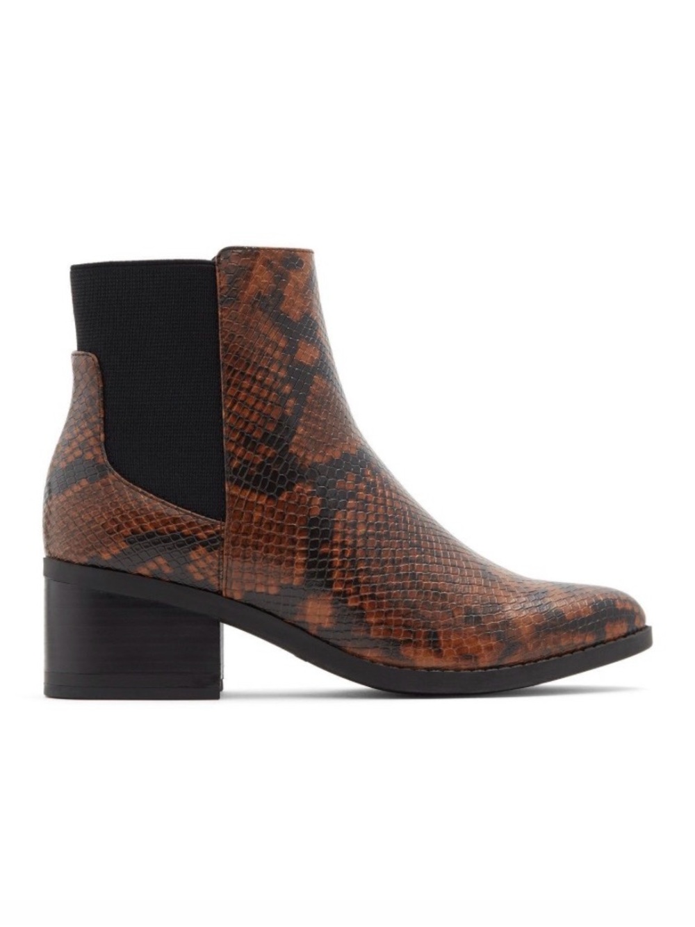 Call It Spring Brown Snake-Print Chelsea Ankle Boots